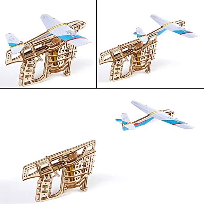 MADE IN EUROPE, 3D WOODEN PUZZLE MODEL FLIGHT STARTER, MECHANICAL MODEL KIT, DIY, SELF PROPELLED, WOODCRAFT CONSTRUCTION TOY, PERFECT FOR GIFTING, NO GLUE NEEDED, BROWN, UGR-70075 - Image 2
